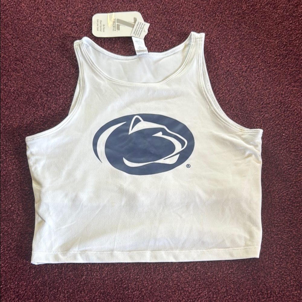 White Penn State Crop Top